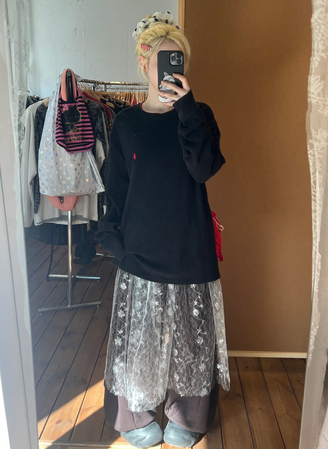 폴로 블랙 와플 롱슬리브 상품이미지3