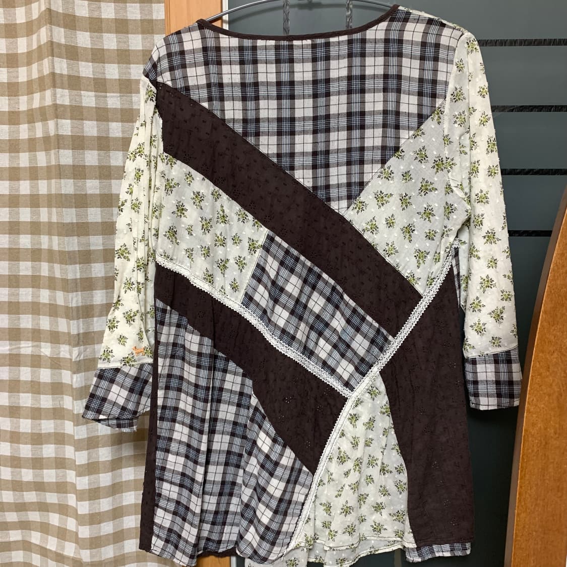 빈티지 모리걸 패치워크 블라우스 상품이미지4