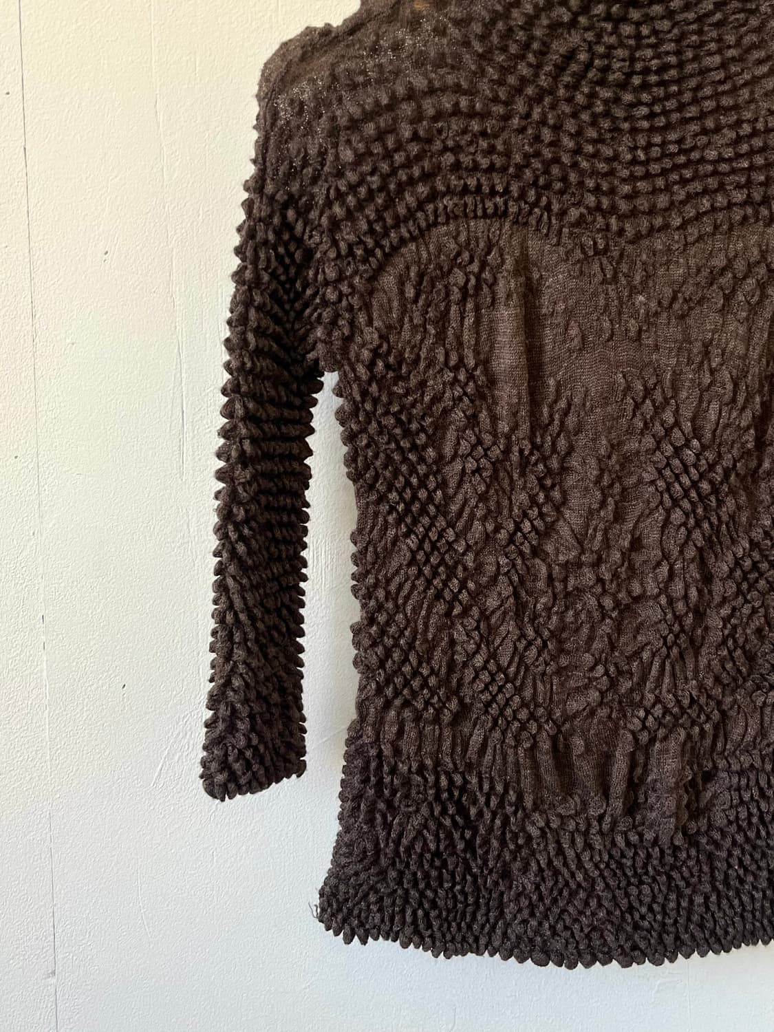 Japan Vtg 올리브 텍스쳐 탑 상품이미지2