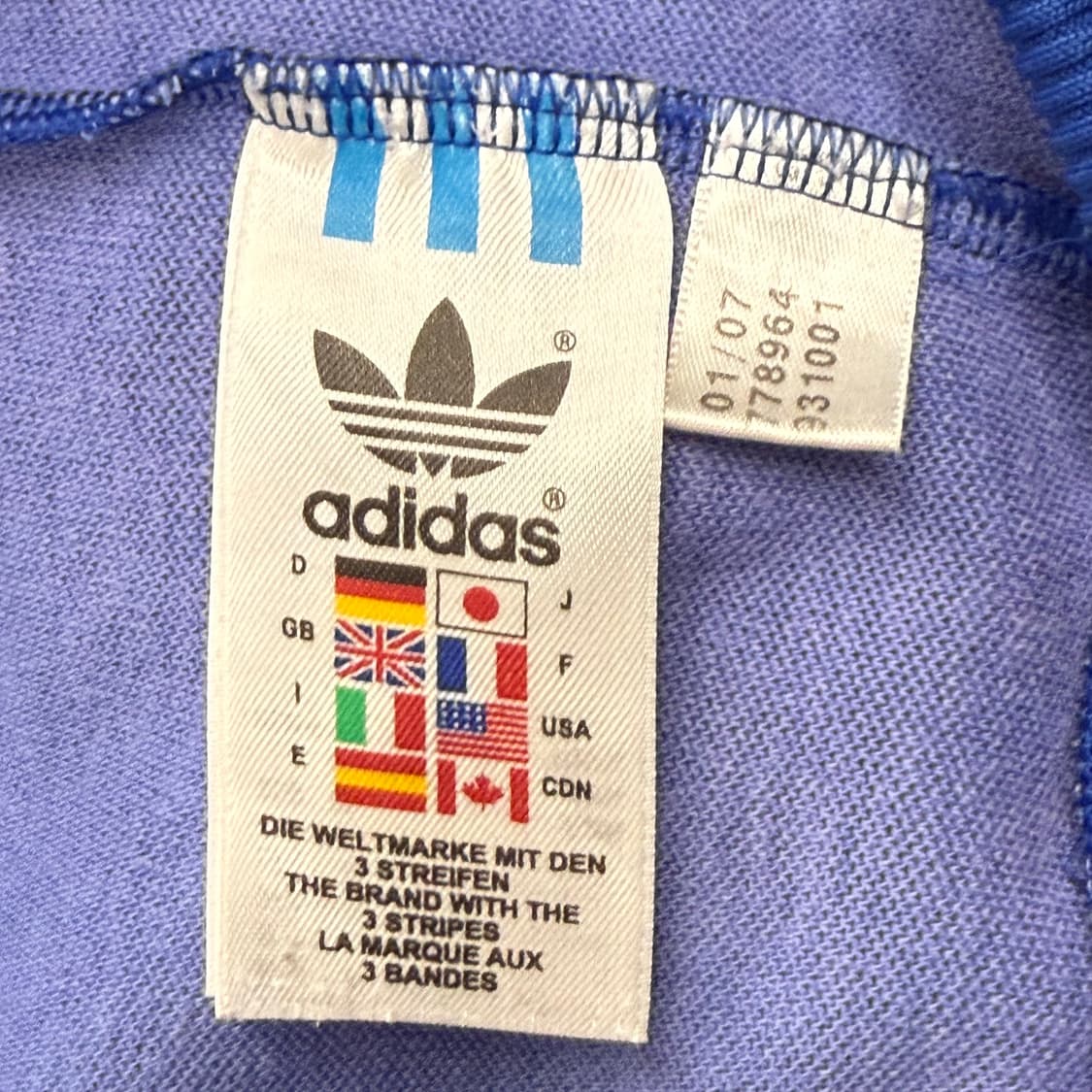 아디다스 도니미카 화이트 레드 블루 배색 트랙탑 져지 100 상품이미지6