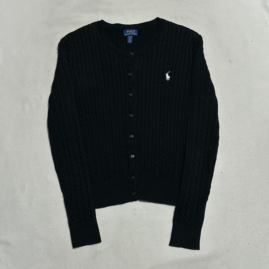 XL 폴로랄프로렌 여성용 블랙 케이블 가디건 상품이미지2