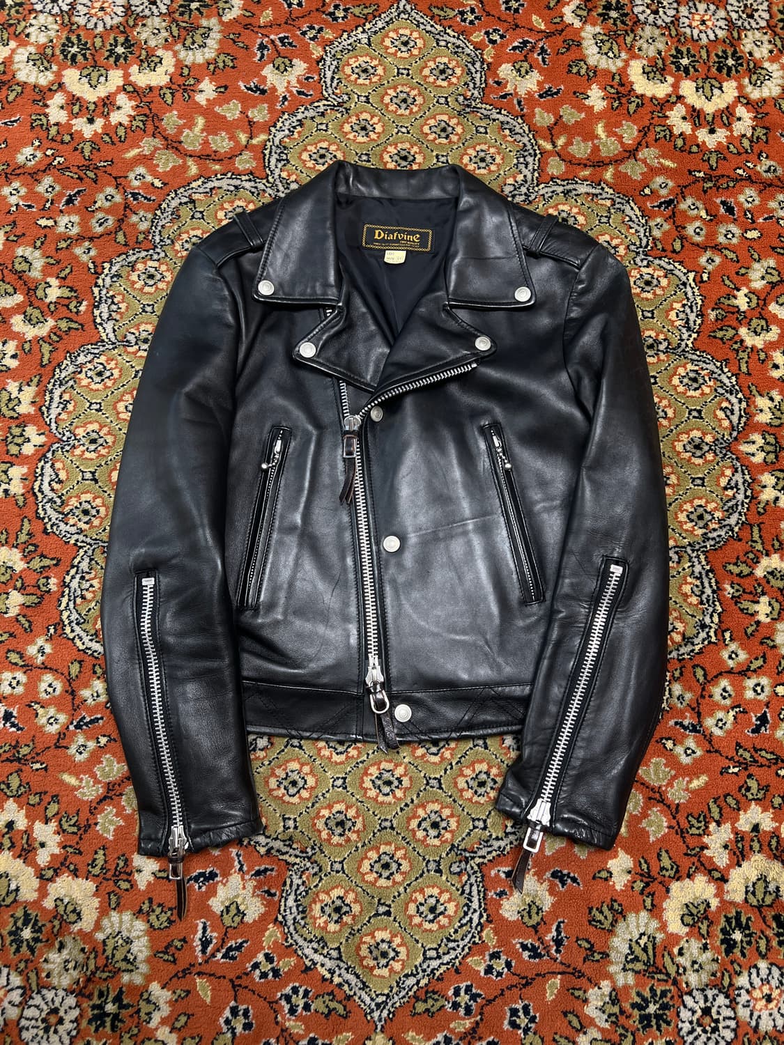 [36] 디아프바인 램스킨 죠니 더블 라이더자켓 블랙 상품이미지1