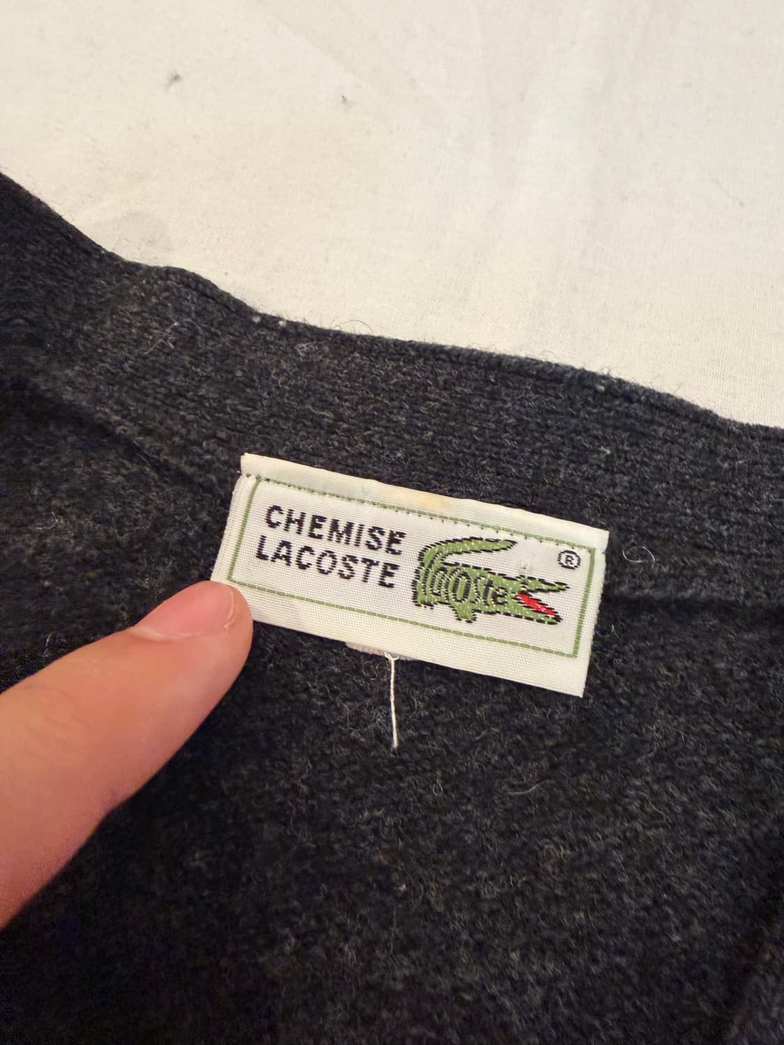 80s CHEMISE 라코스테 빈티지 그레이 울 가디건 상품이미지4