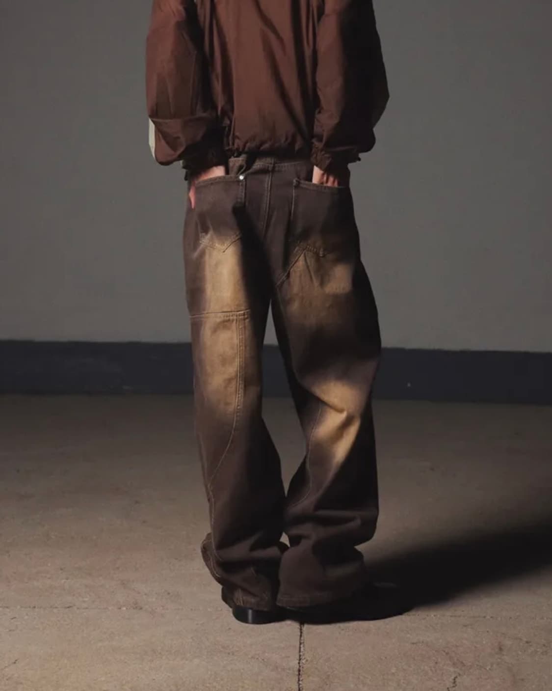 트래블 절개 워싱 데님 팬츠 샌드 브라운 상품이미지3