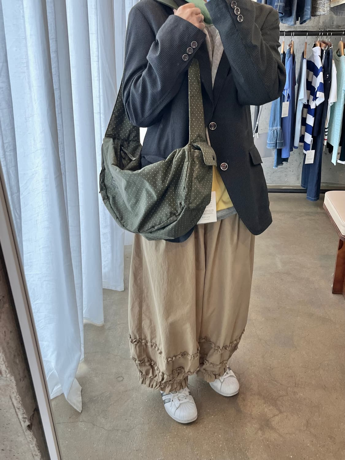 링클 스트라이프 블레이저 그레이 상품이미지10