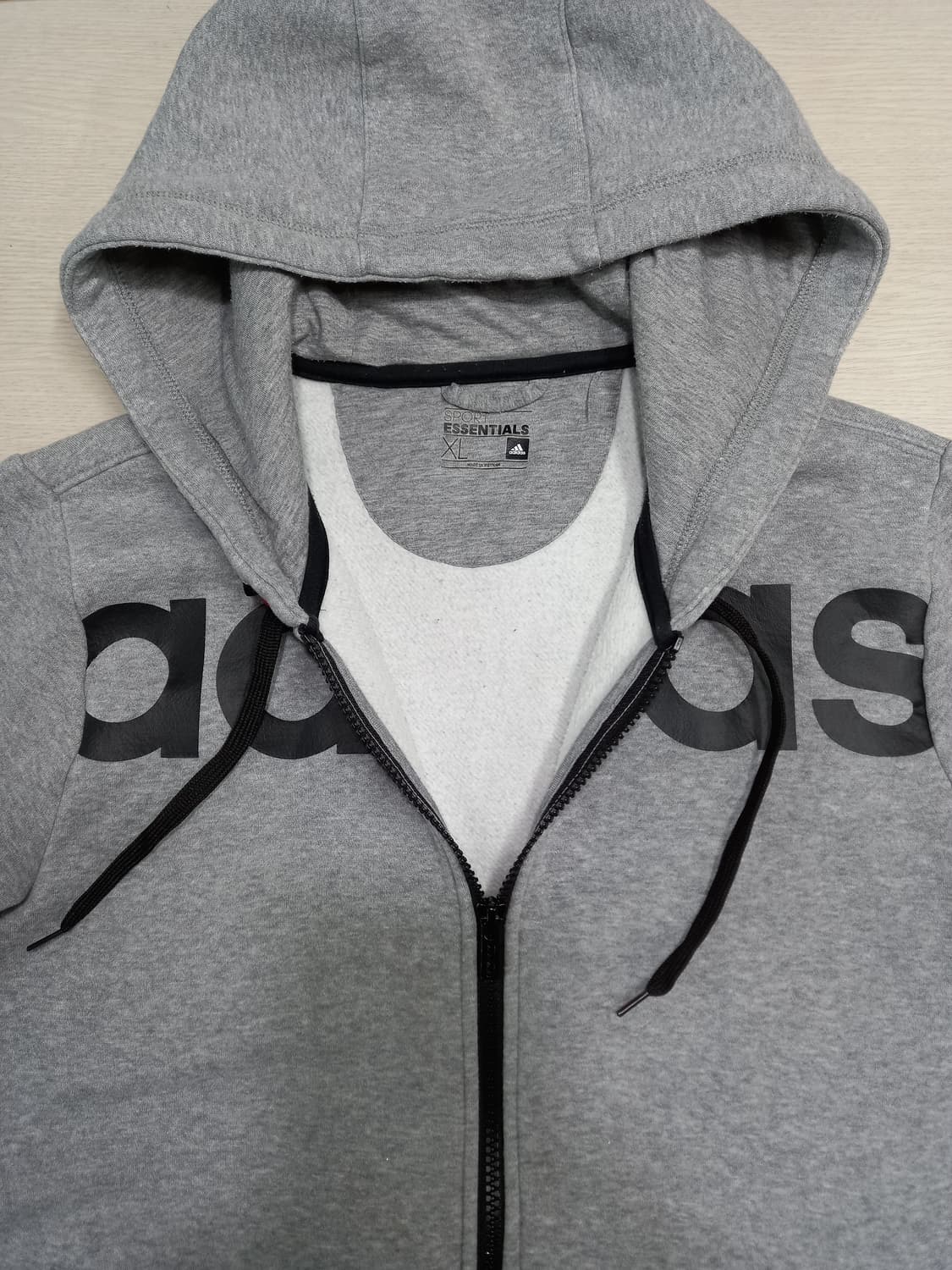XL105 adidas ESSENTIALS 기모 후드집업 그레이 XL-4 상품이미지4