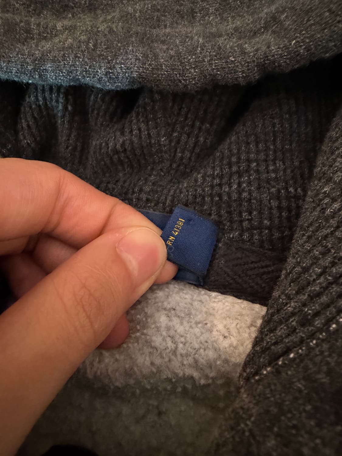 폴로 랄프로렌 와플 써멀 후드집업 차콜 그레이 상품이미지5