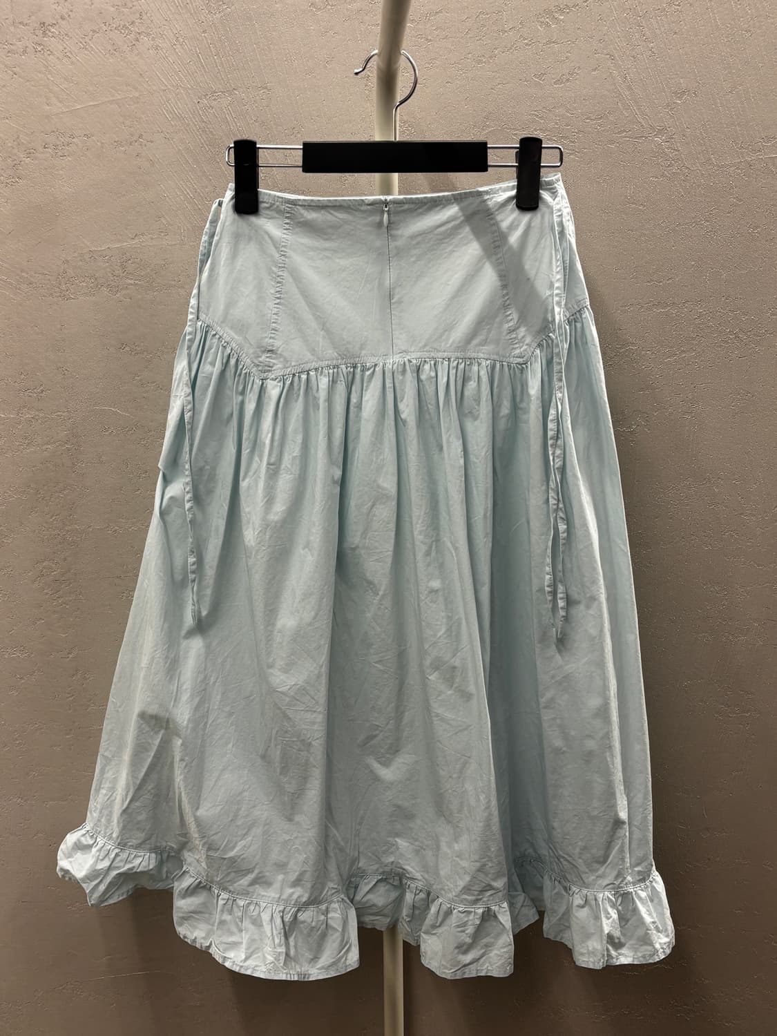 SAENGIN 생긴스튜디오 코튼 롱스커트 1 스카이블루 상품이미지7