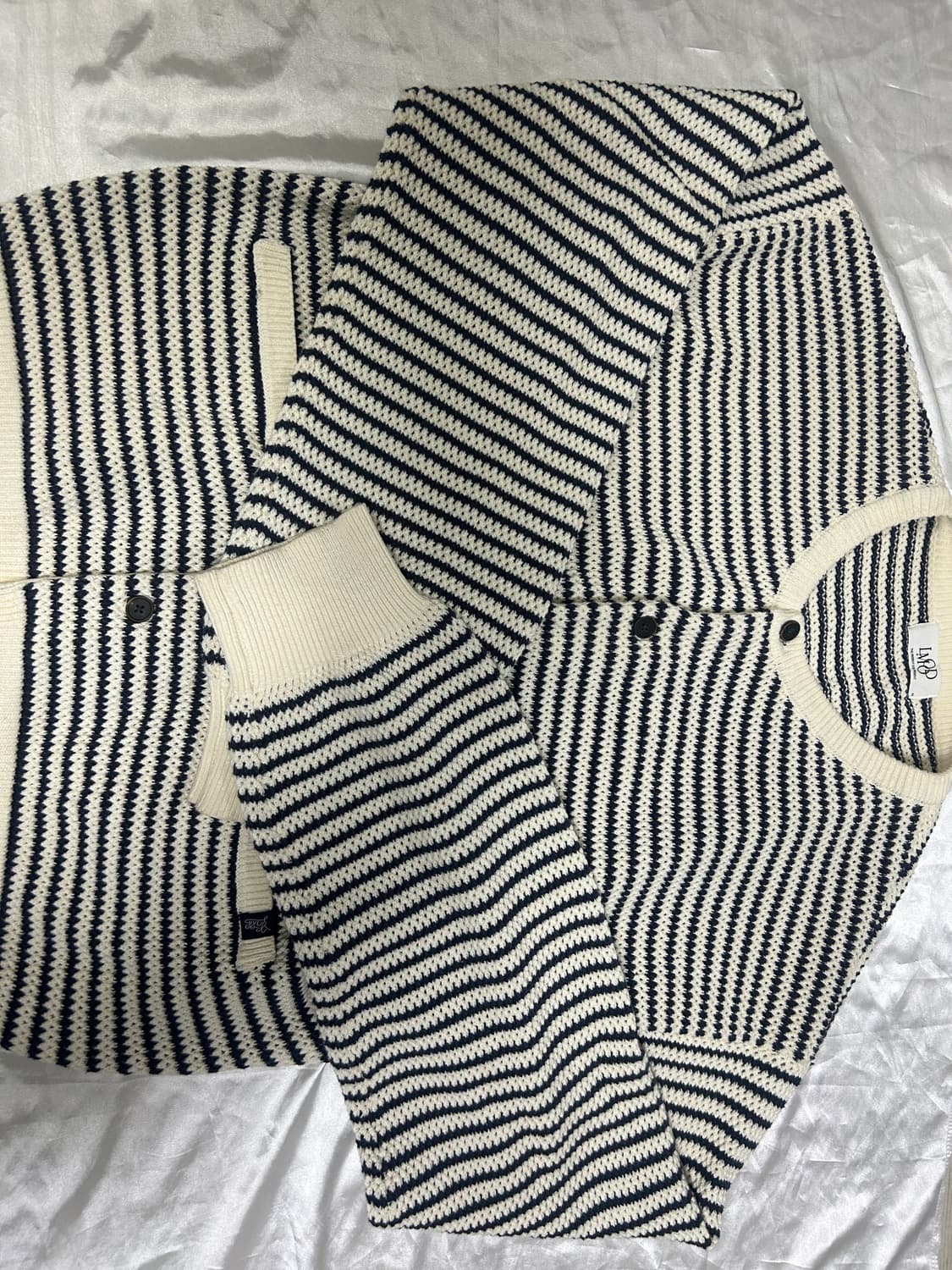 (새상품) 엘무드 브레통 코튼 라운드 가디건 스트라이프 상품이미지4