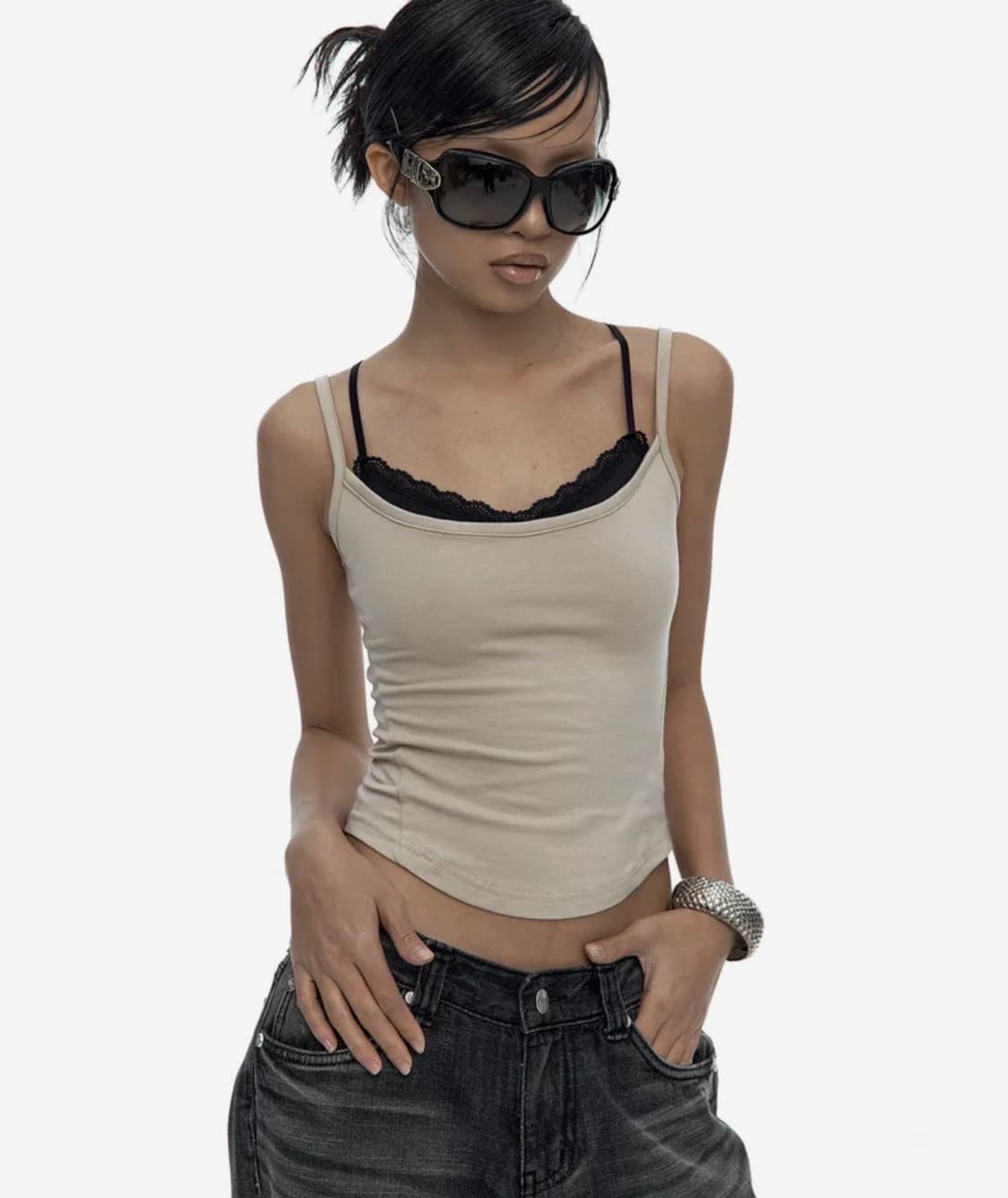 카시코 Nessa Lace Top Beige 상품이미지1