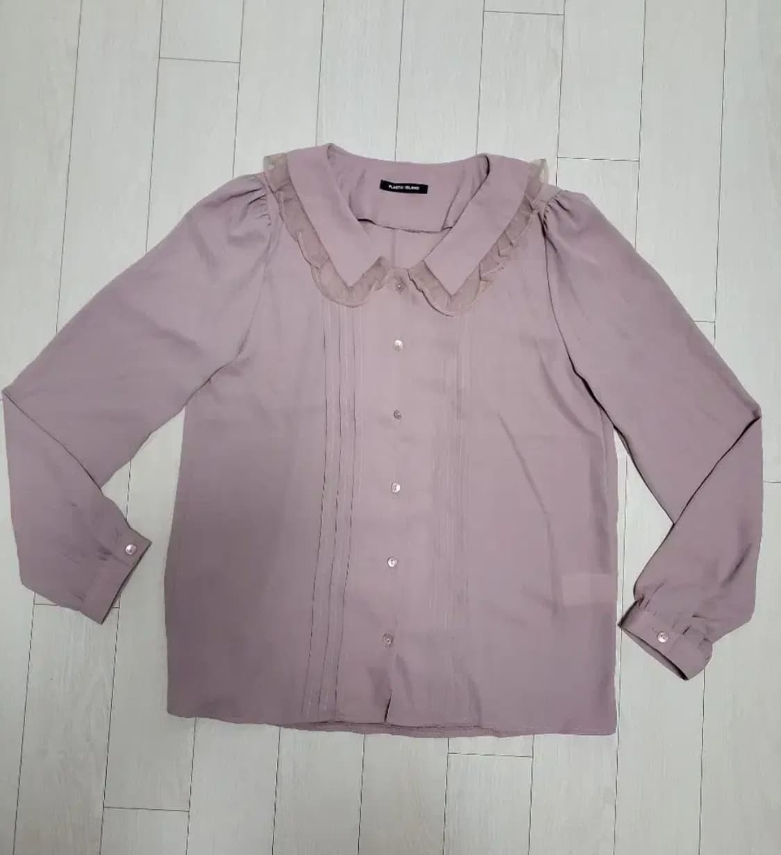 급처새상품!플라스틱아일랜드 오간자카라 공주블라우스 레니본st리즈리사st 상품이미지1