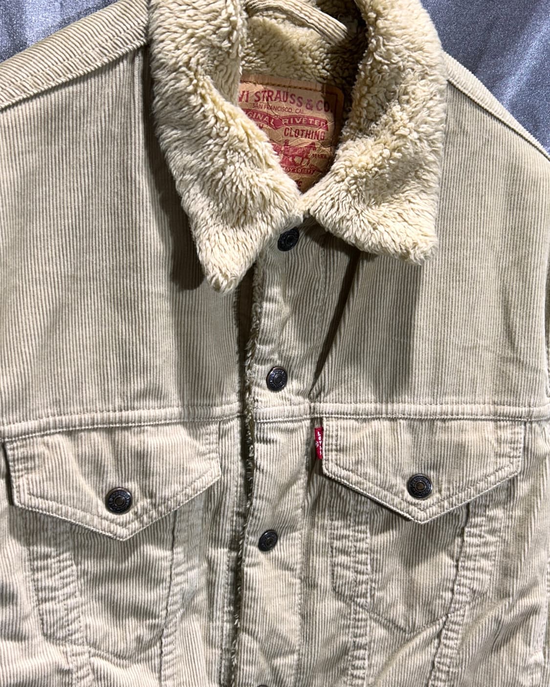 M 리바이스 쉐르파 베이지 양털 코듀로이 자켓  상품이미지4