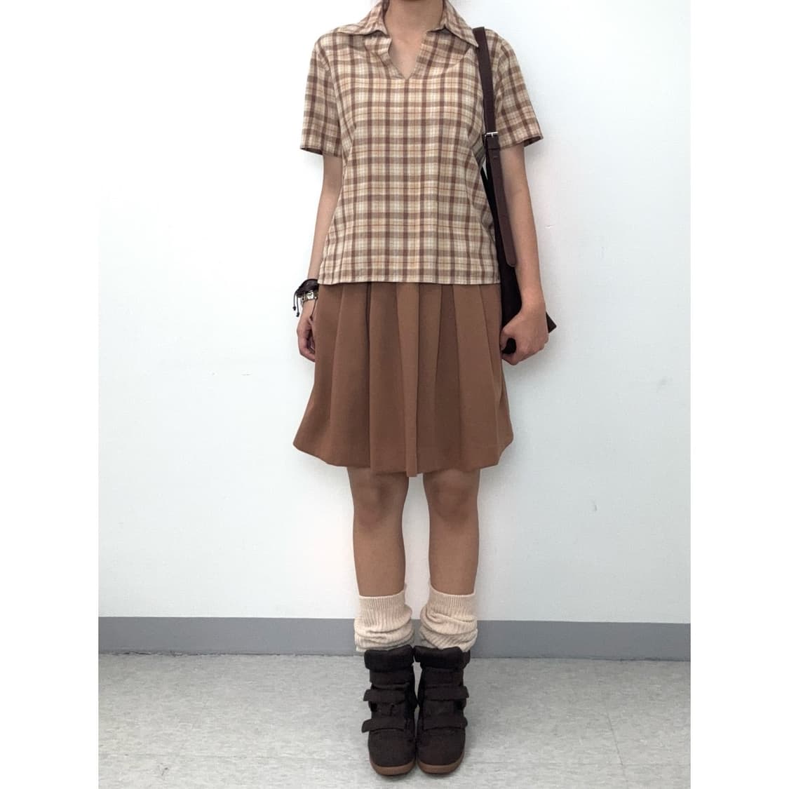 빈티지 모리걸 히피 브라운 반팔 상품이미지2