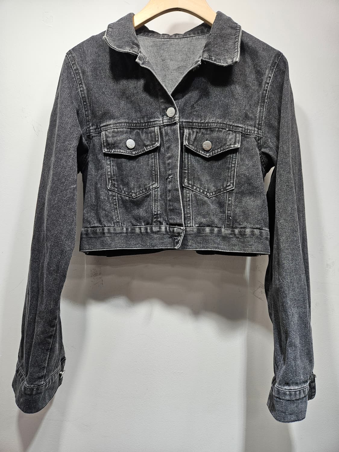 흑청 크롭 데님 자켓 상품이미지5