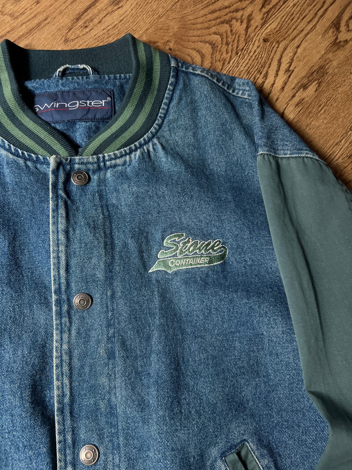 [XL]90's Swingster USA 오버핏 데님 바시티 자켓 상품이미지3