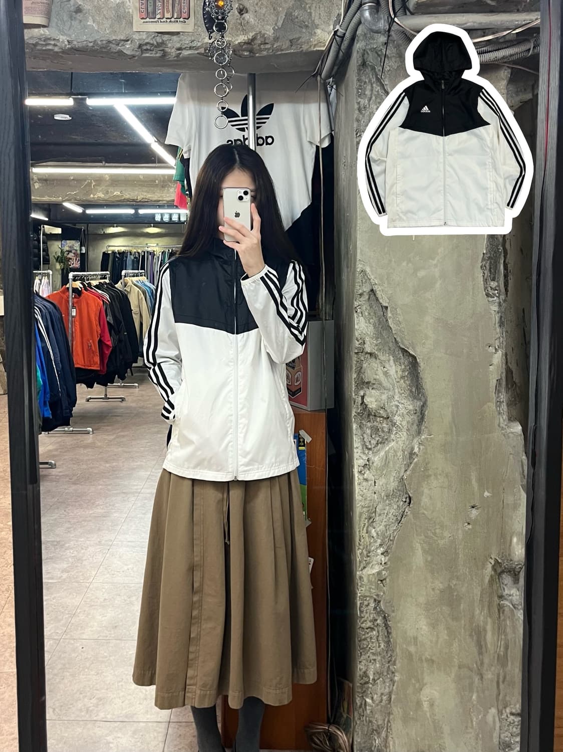 아디다스 후드 바람막이 화이트 M #csz2871 상품이미지1