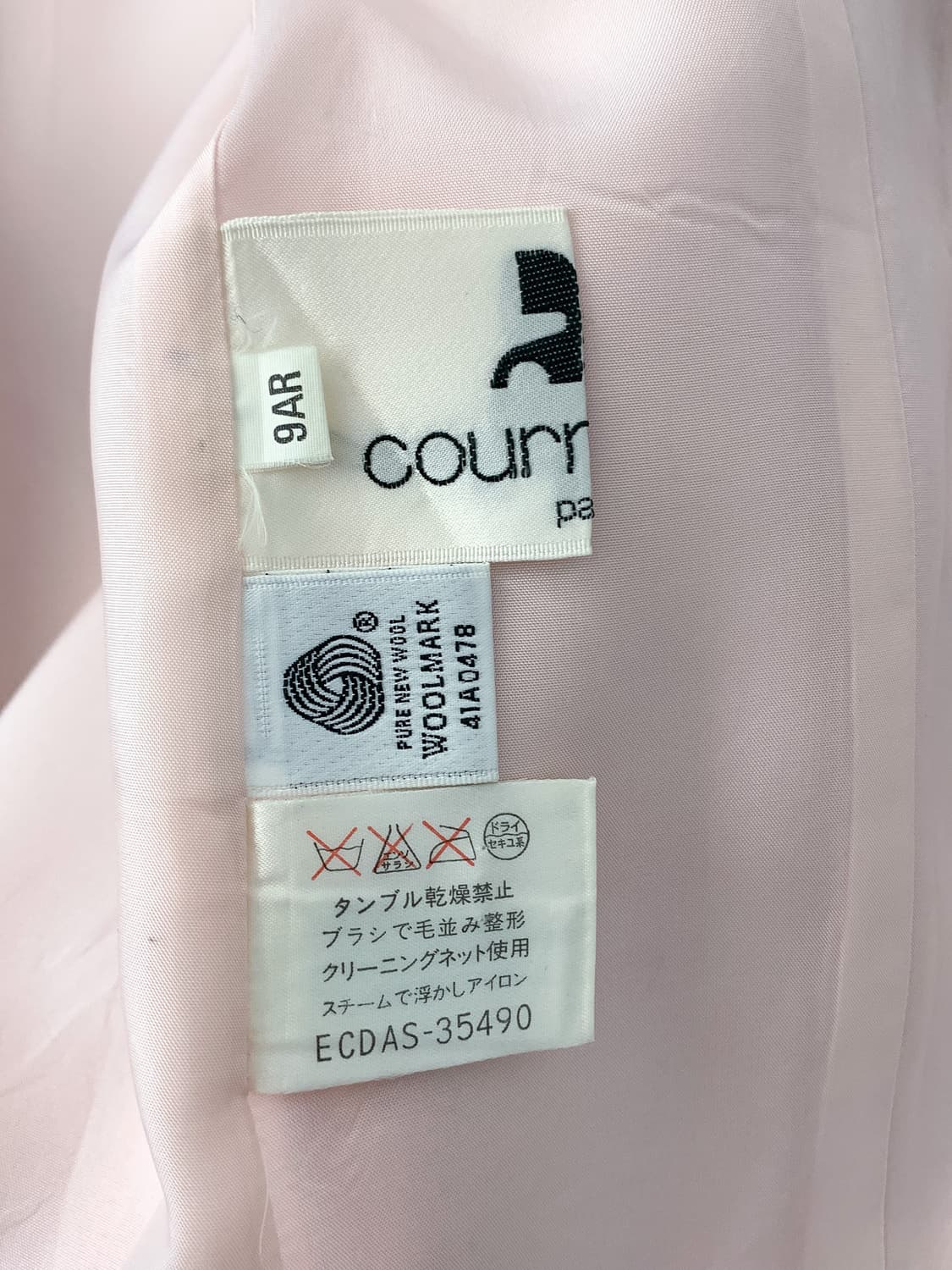 꾸레쥬 90s PureNewWool 블레이저 90-95 상품이미지10