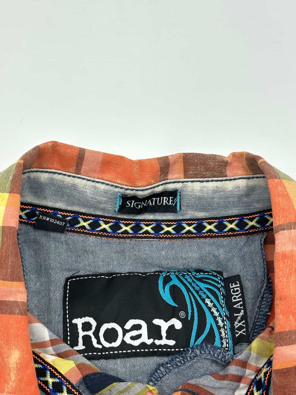 Roar 웨스턴 자수 디테일 체크 셔츠  상품이미지6