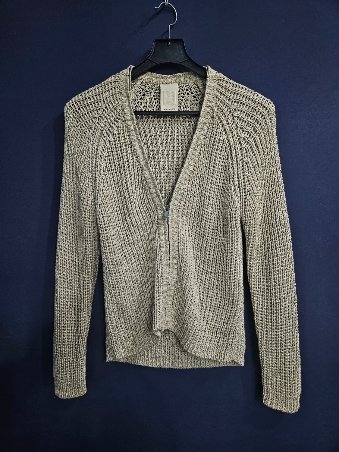 우영미 베이지 남성 48 집업 니트 가디건  상품이미지1