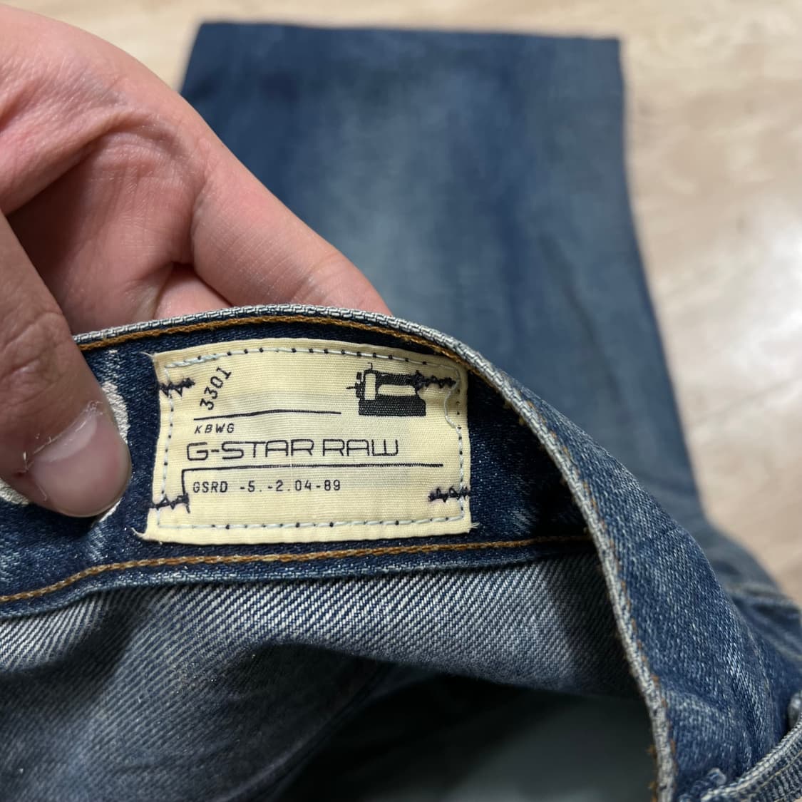 지스타로우 3301 워싱 스트레이트 데님진 청바지 [중청] 32 상품이미지6