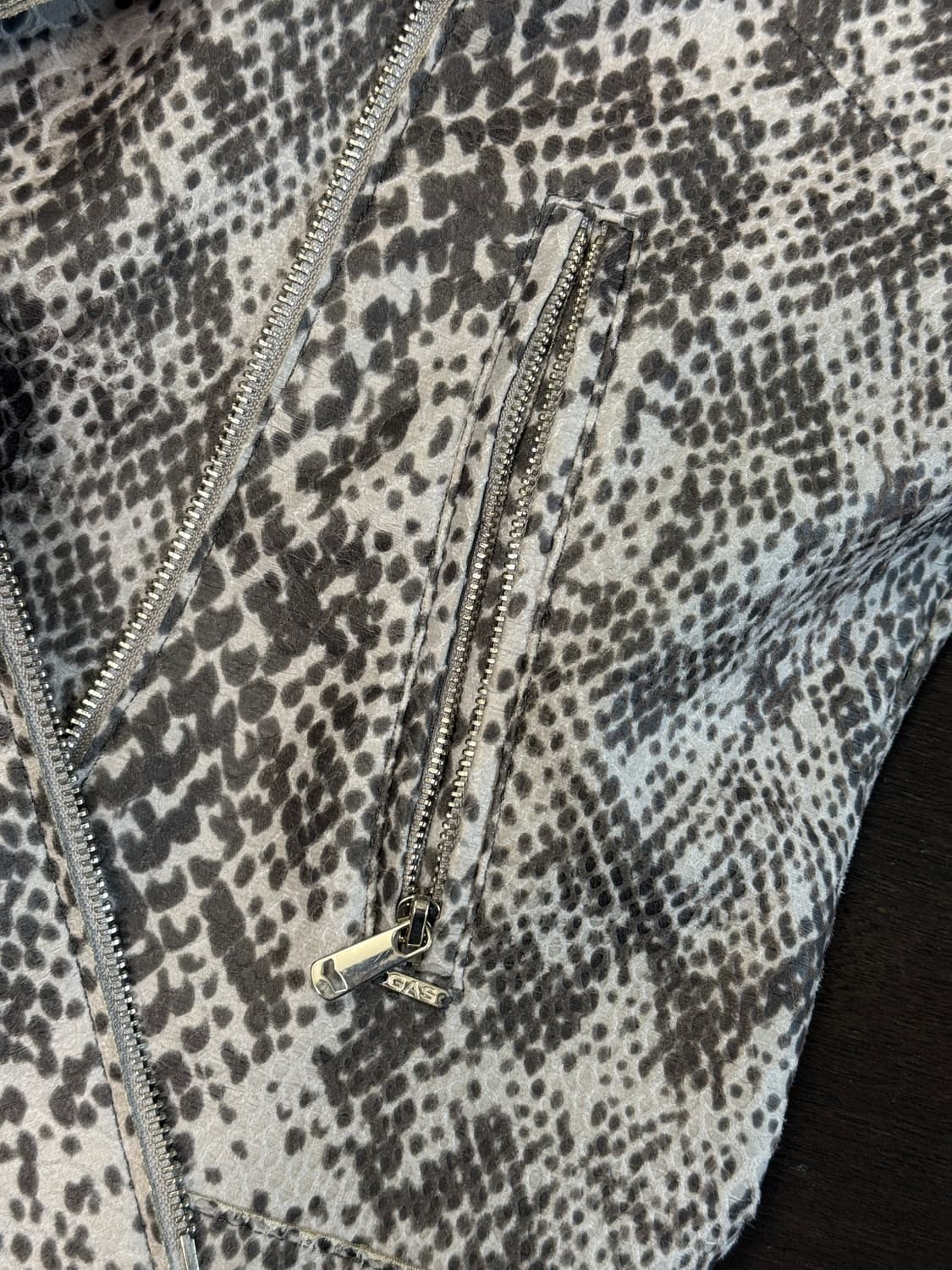 레오파드 하이넥 라이더 자켓 상품이미지10