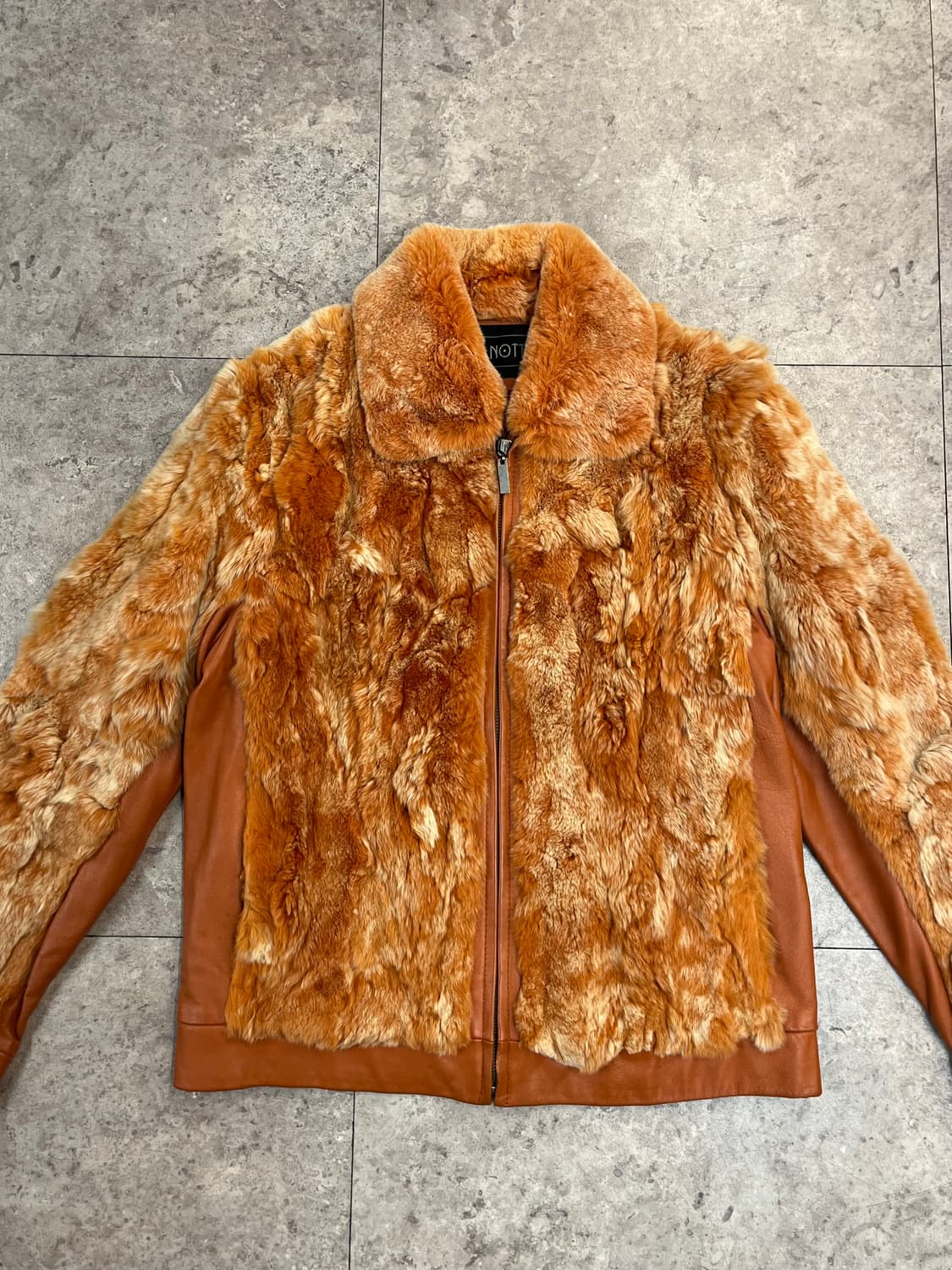 빈티지 토끼퍼 양가죽 레더 자켓 오렌지 88 #csz2549 상품이미지5