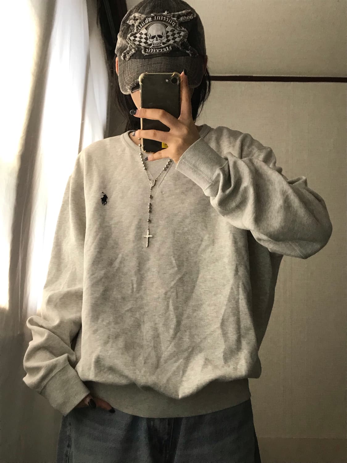 폴로 라이트그레이 맨투맨 상품이미지1