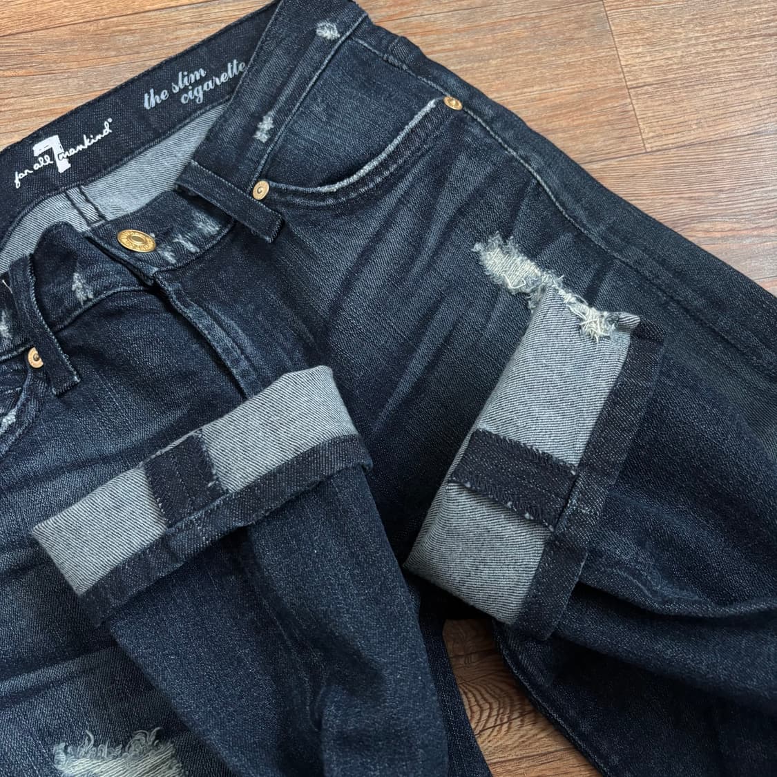 세븐진 25 슬림 시가렛 미국 수입 정품 스판 데님 빈티지  상품이미지6