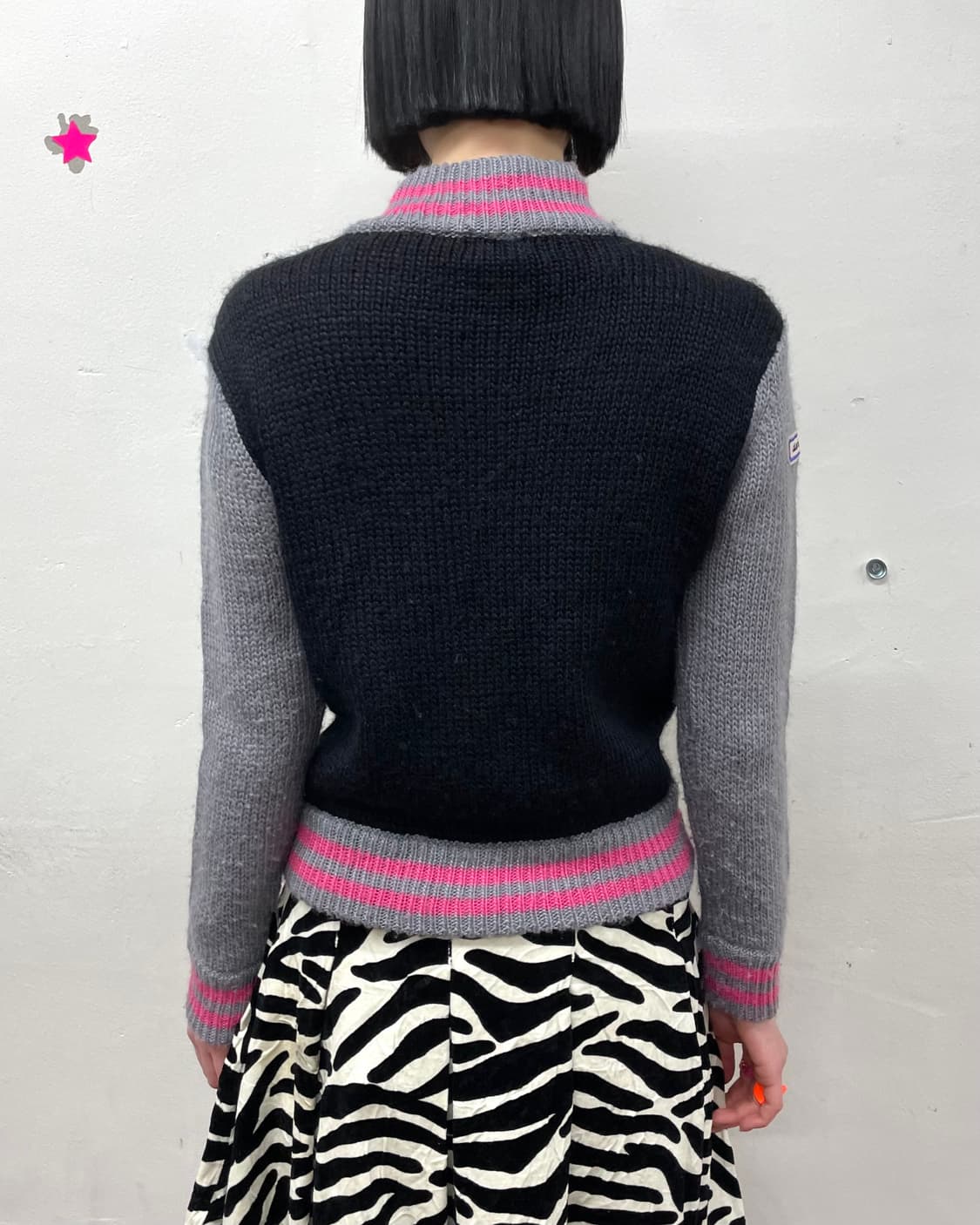 Retro pink knit zip-up  상품이미지2