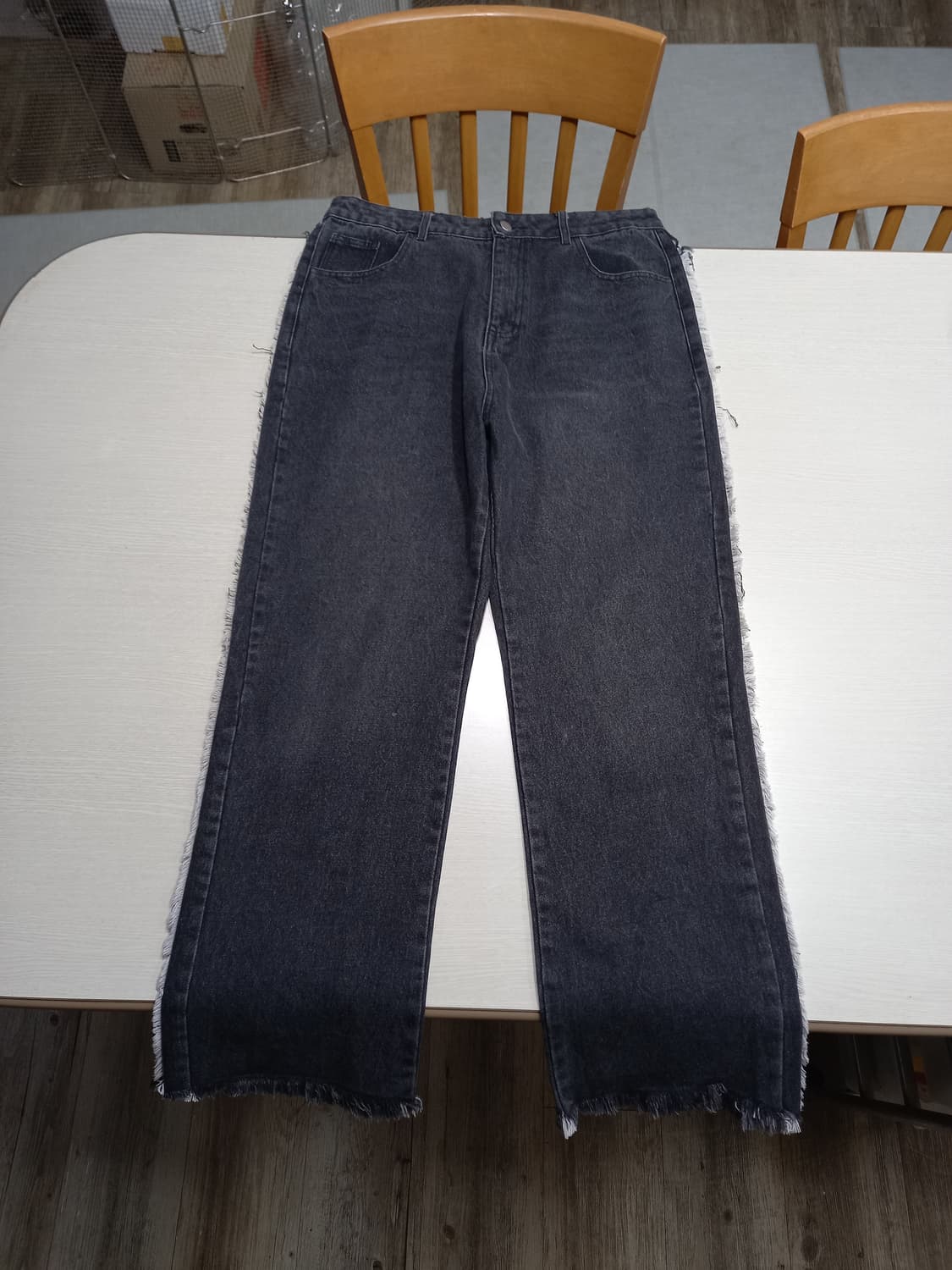 33 RMDGOD 하이웨이스트 세미와이드 크롭진 블랙 33-419 상품이미지1