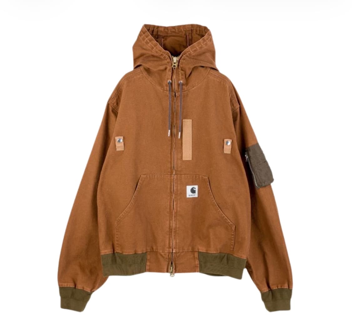 원가양도/미사용) 사카이 칼하트 브라운 후드 집업 자켓 상품이미지1