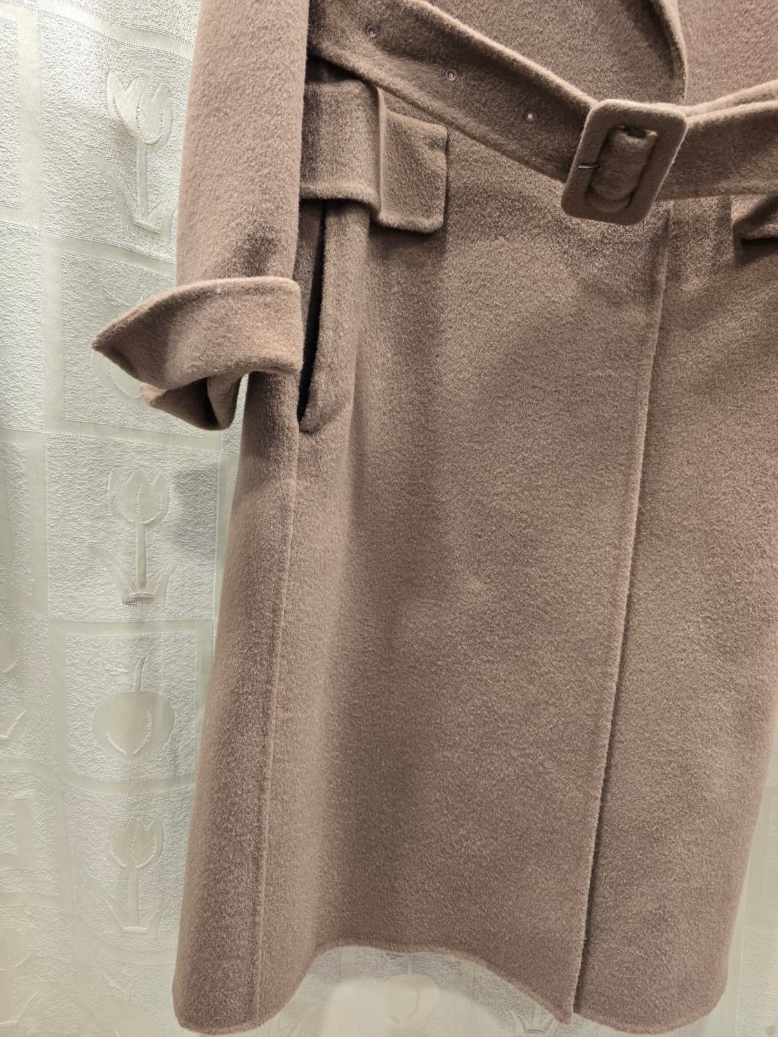 거의새거) 로엠 Roem 핸드메이드 울 100% 롱 코트 베이지 66 상품이미지4