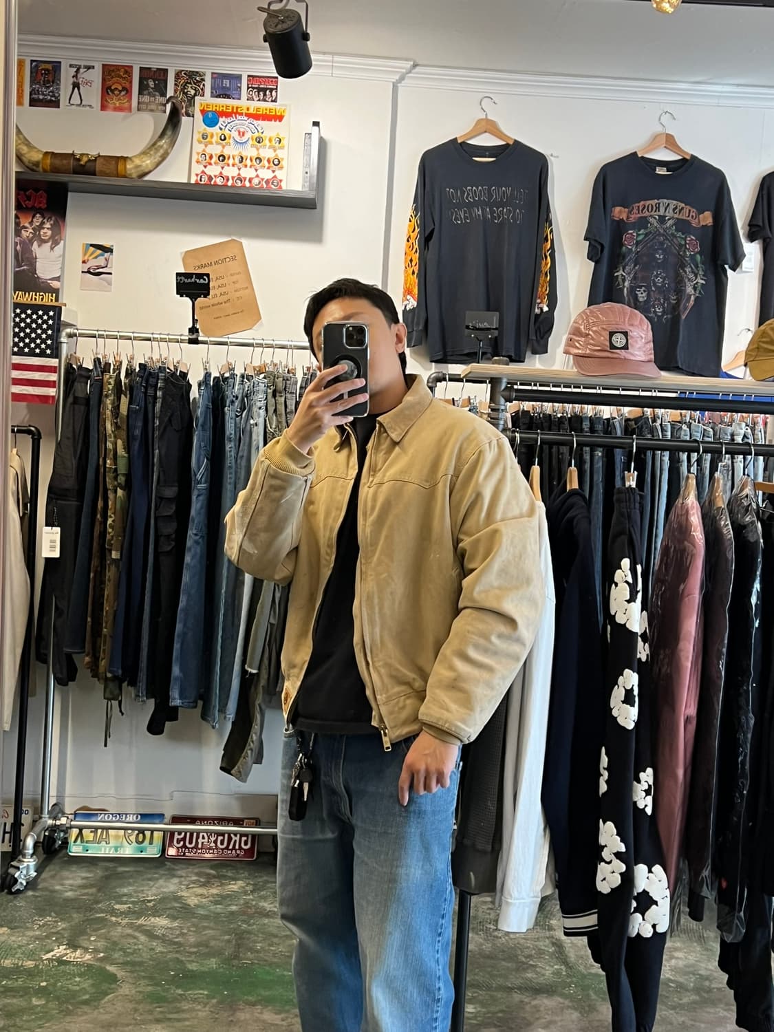 90s [L] 칼하트 산타페 워크 자켓 J14 WET 상품이미지9