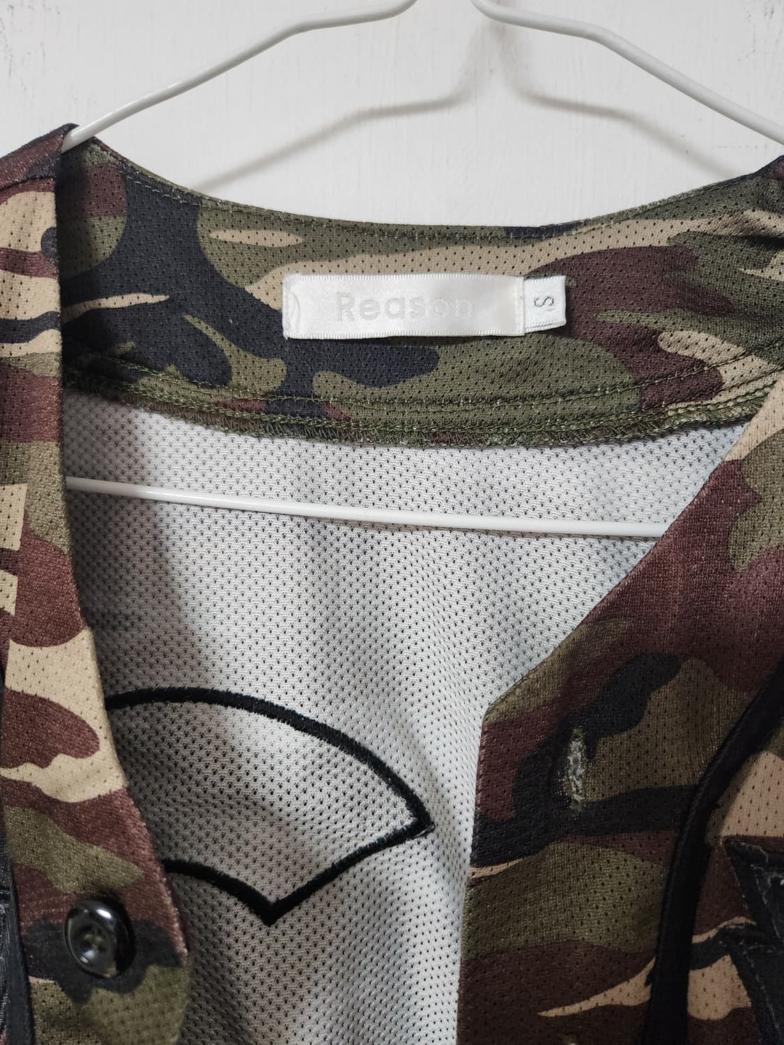 NY 카모 밀리터리 야구 셔츠  반팔티 S 상품이미지3