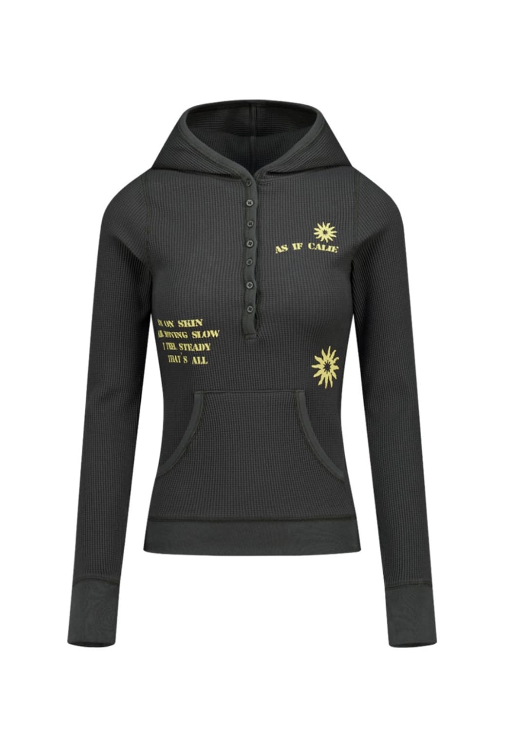 에즈이프캘리 WAFFLE HOODIE BUTTON LONG SLEEVE 상품이미지4