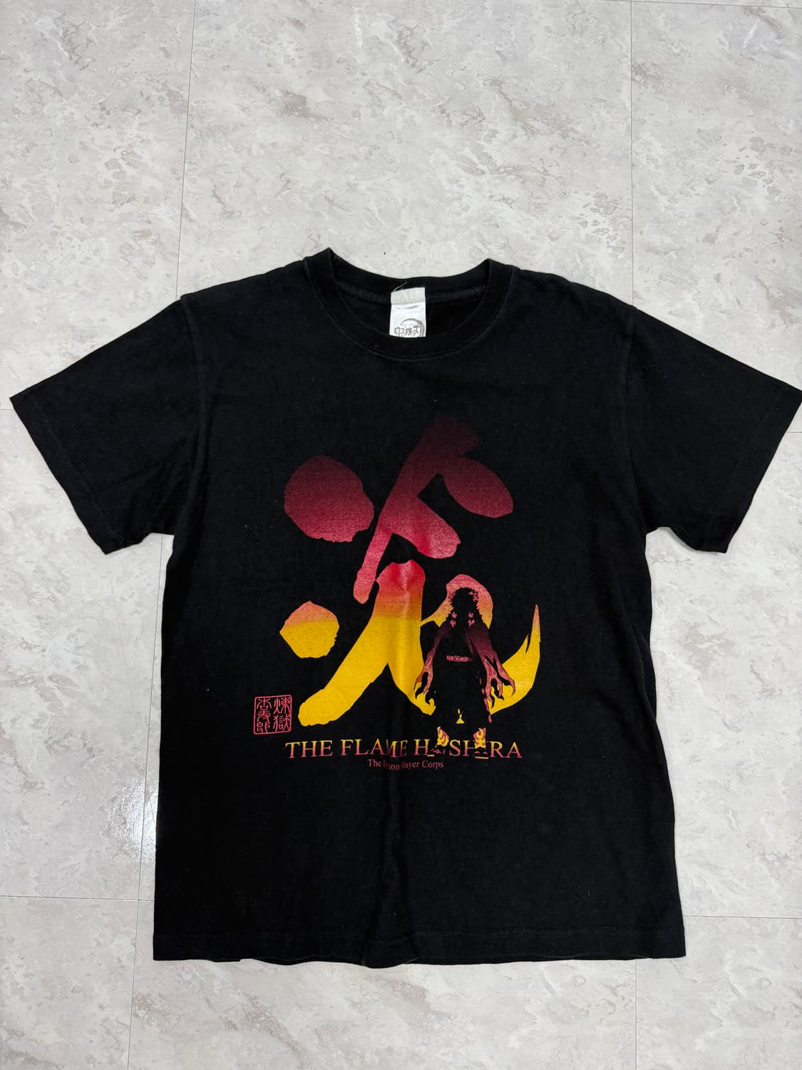 귀멸의칼날 렌코쿠쿄주로 티셔츠 블랙 상품이미지2