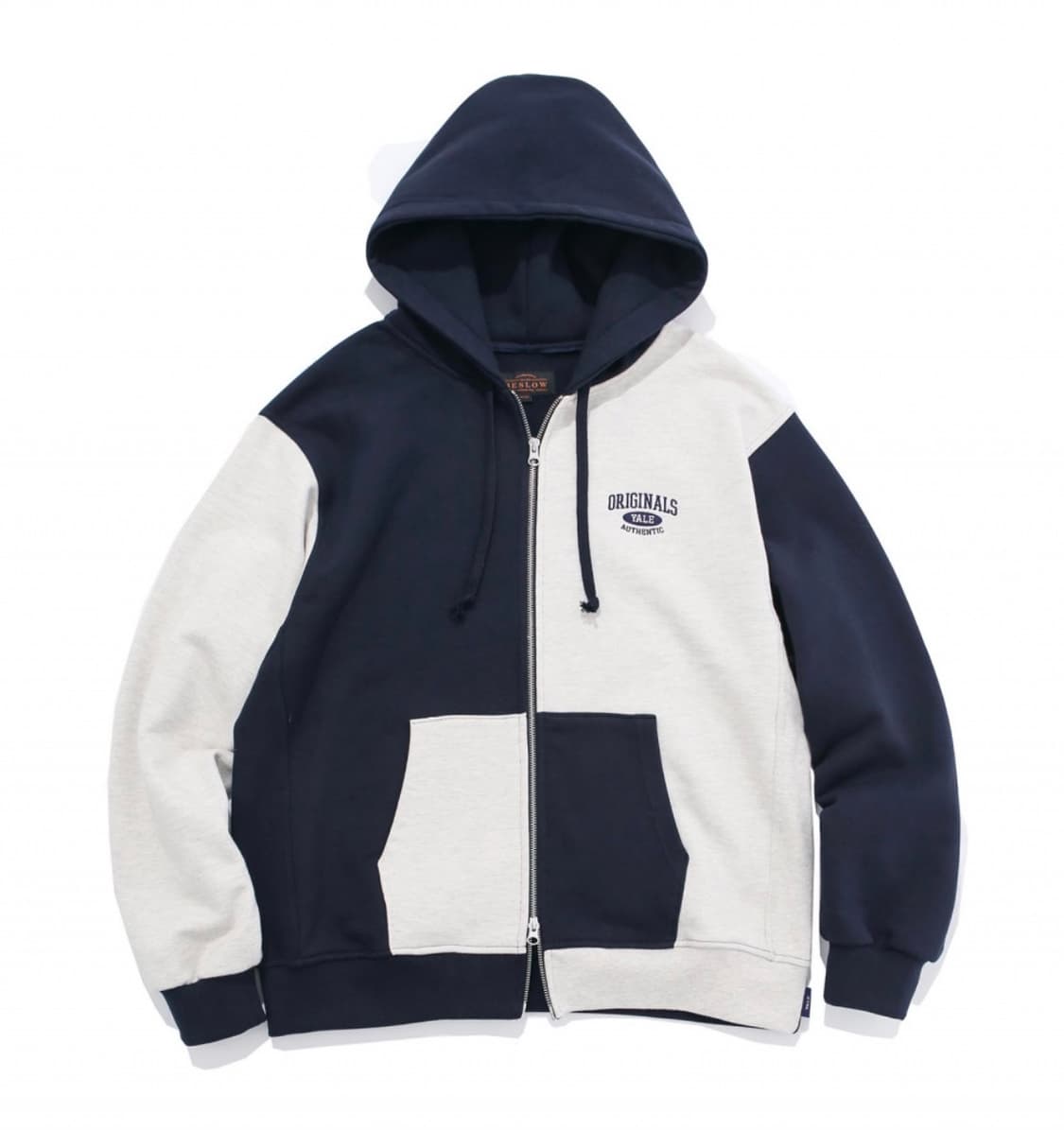 M) 비슬로우 X YALE 콜라보 배색 후드집업 자켓 점퍼 상품이미지2