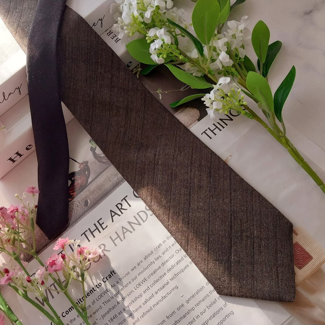 제냐 울 실크 브라운 솔리드 넥타이 8.7cm A+등급 K1816
 상품이미지4