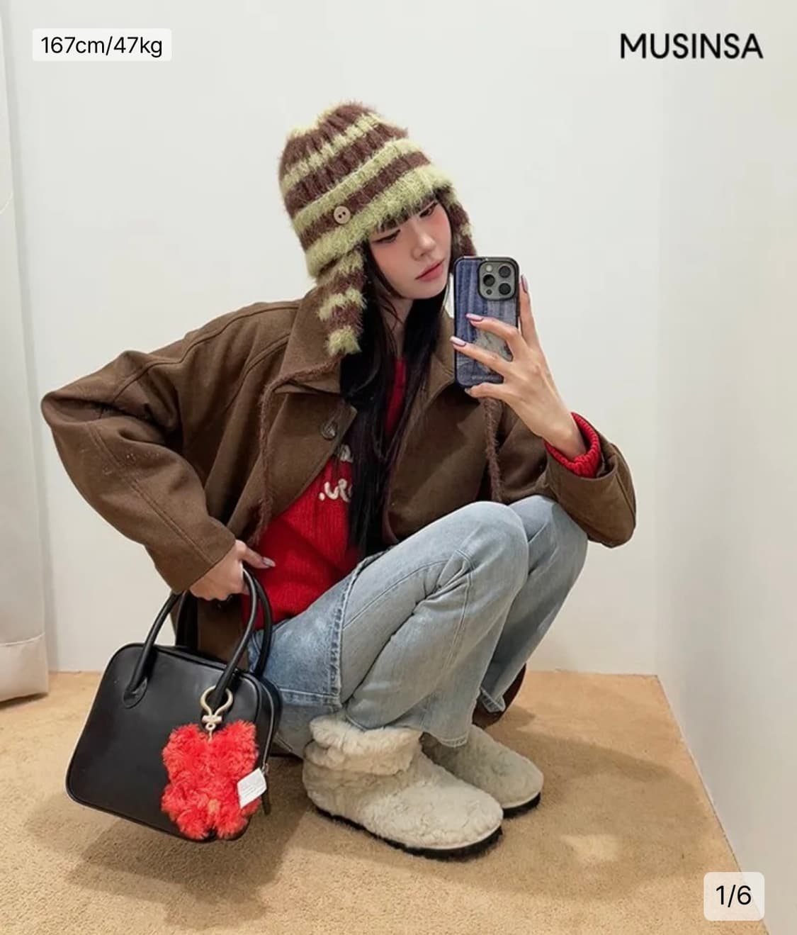 (한번착용)쎄쎄쎄 겨울니트모자 (무신사 59,000원 판매중) 상품이미지5