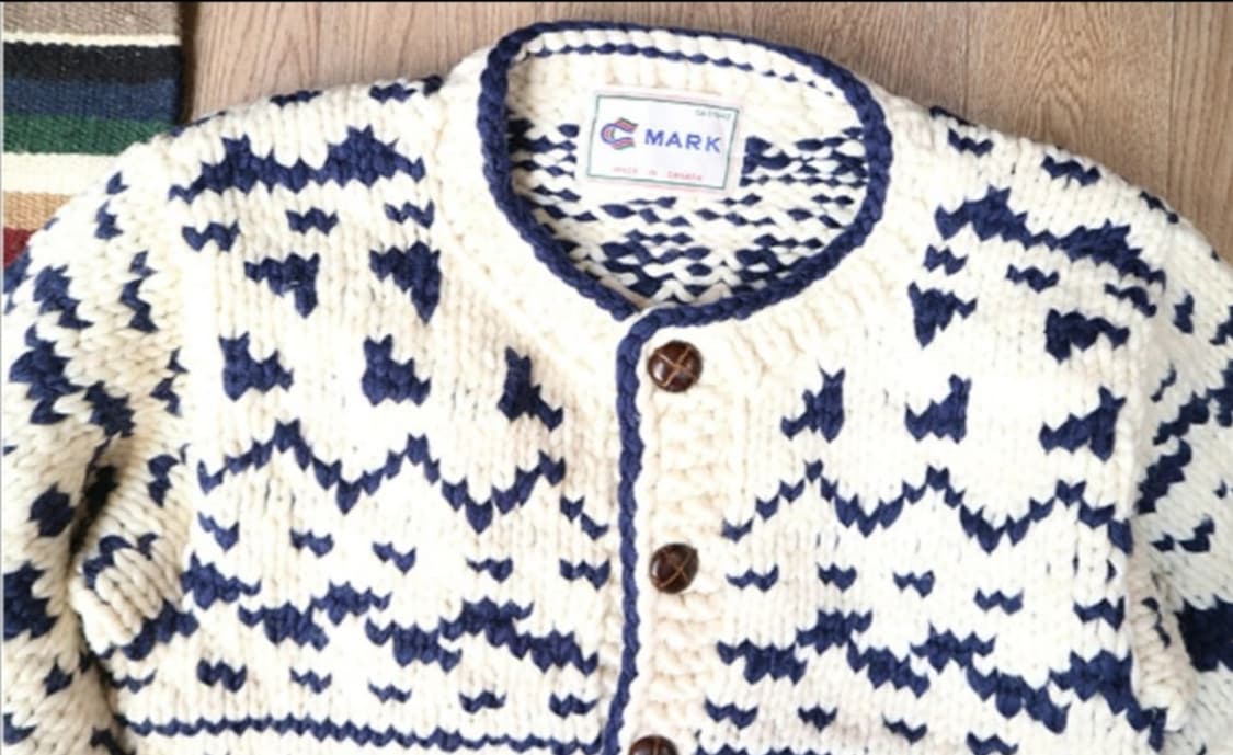 캐나다 핸드메이드 양모 인디언 코위찬 스웨터 cowichan 상품이미지4