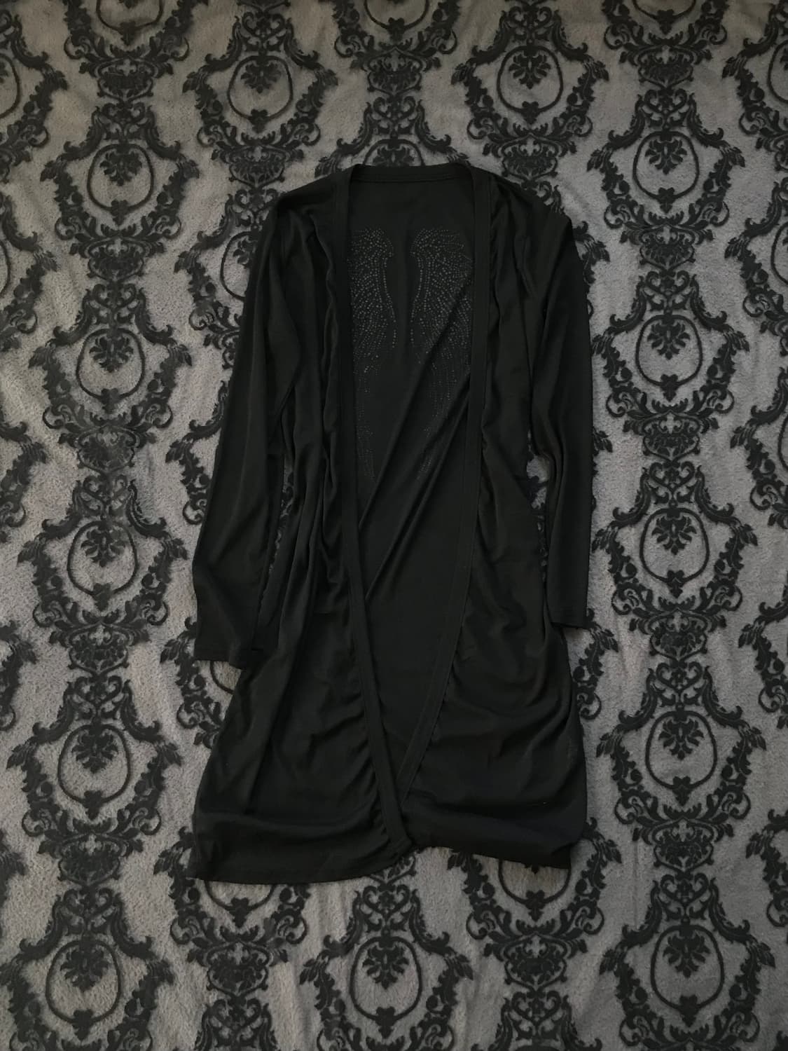 펑크 락시크 고딕 블랙 날개 스터드 롱가디건  상품이미지2