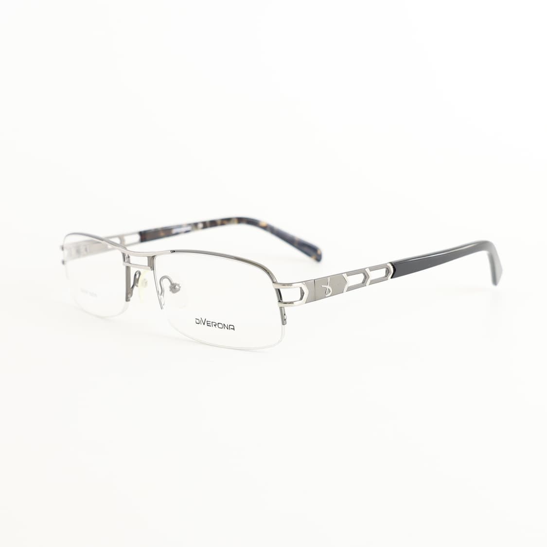 올드올즈 데드스탁 빈티지 스퀘어 투 브릿지 그레이 반무테 메탈 안경 상품이미지1