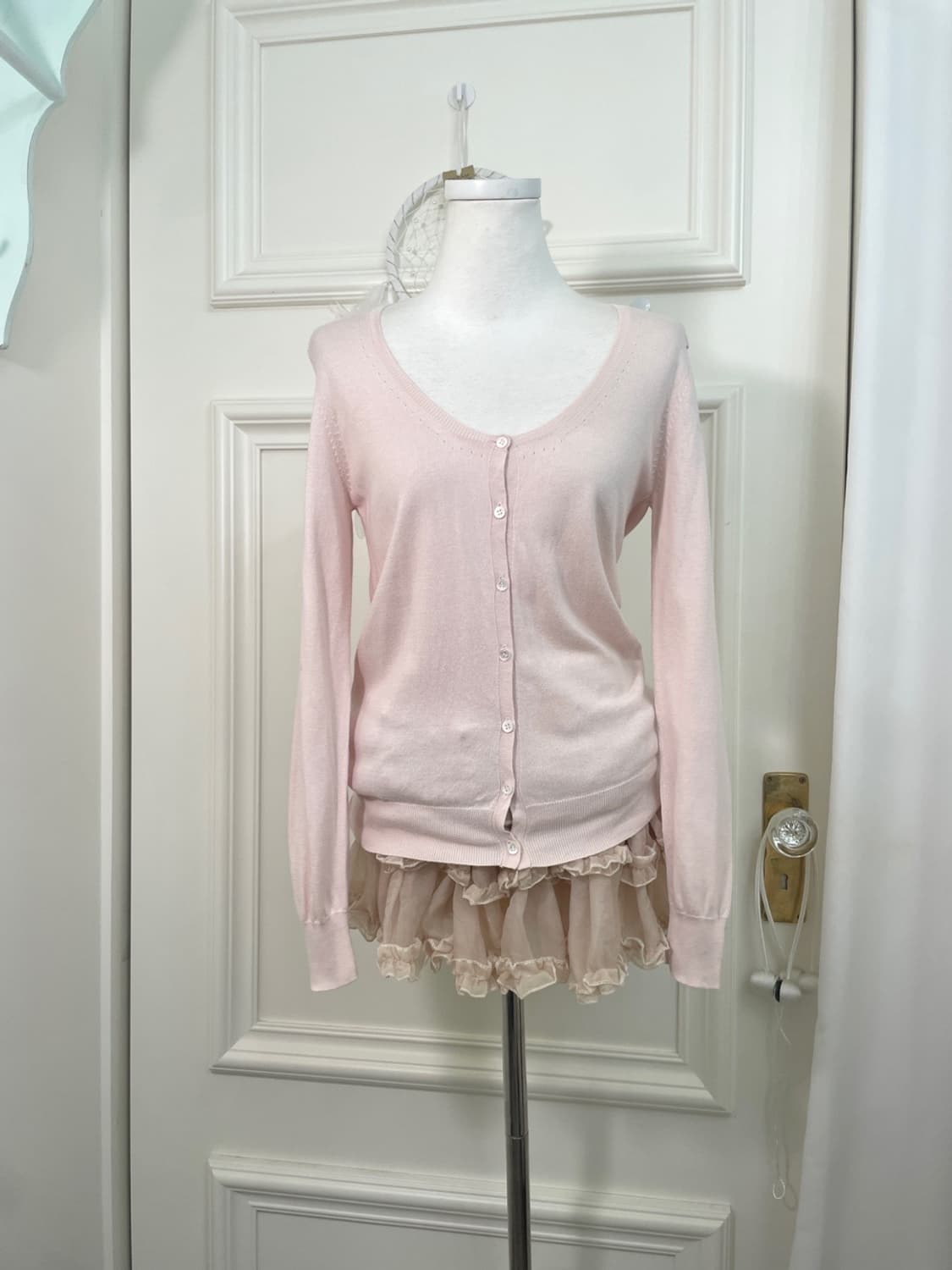 strawberry pink long sleeve cardigan 상품이미지1
