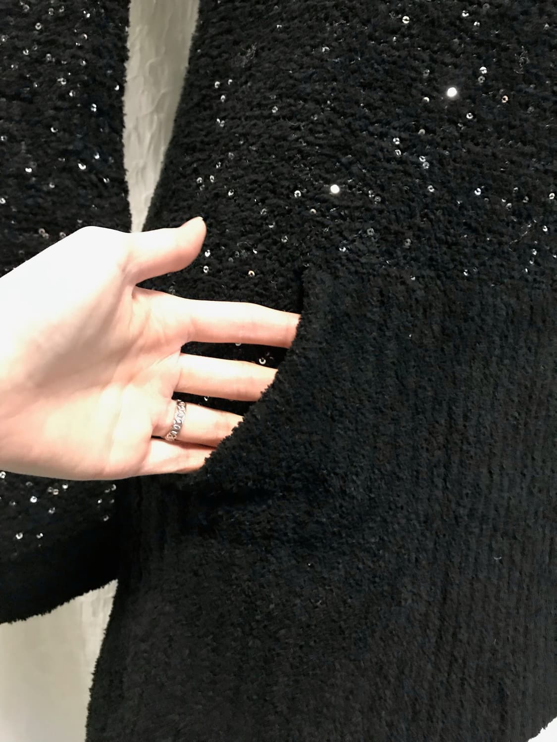 빈티지 갸루 글리터 니트 후드 롱슬리브 탑 원피스 상품이미지4