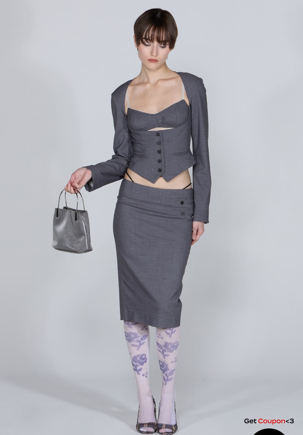 Bodices Two Piece Wool Blazer Gray 상품이미지1