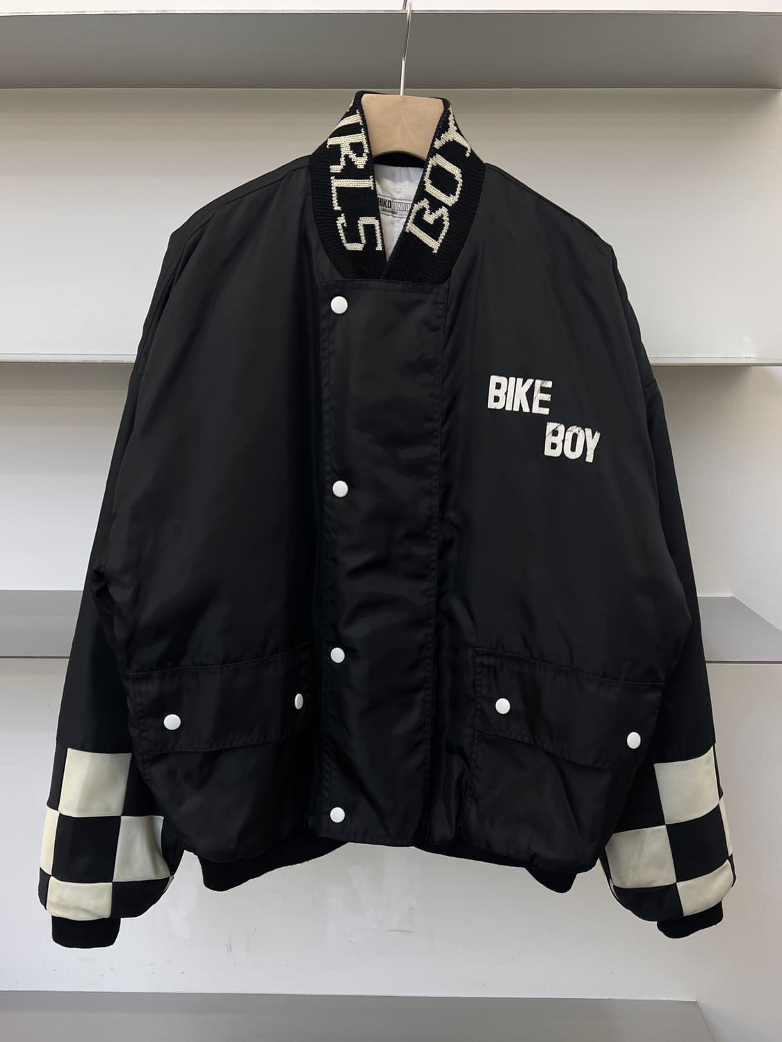 미치코 런던 90s 바이크 보이 체커보드 자켓 상품이미지1