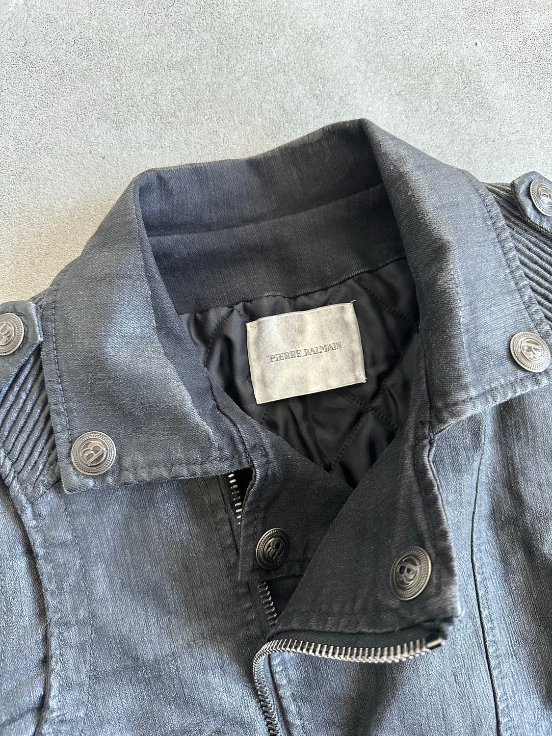 발망 왁스코팅 퀼팅 바이커 자켓 상품이미지4