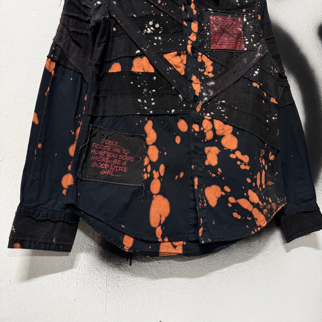 VTG 빈티지 그런지 펑크 타이다이 패치 디테일 긴팔 셔츠 상품이미지4