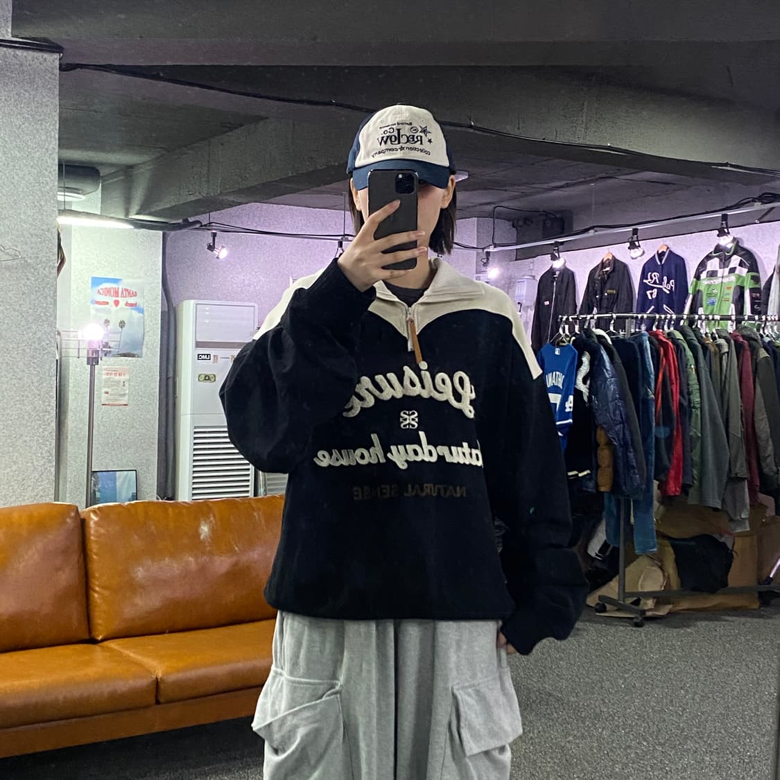 세터 하젠 부클 로고 클래식 하프 집업 스웻 셔츠 B3018   상품이미지1