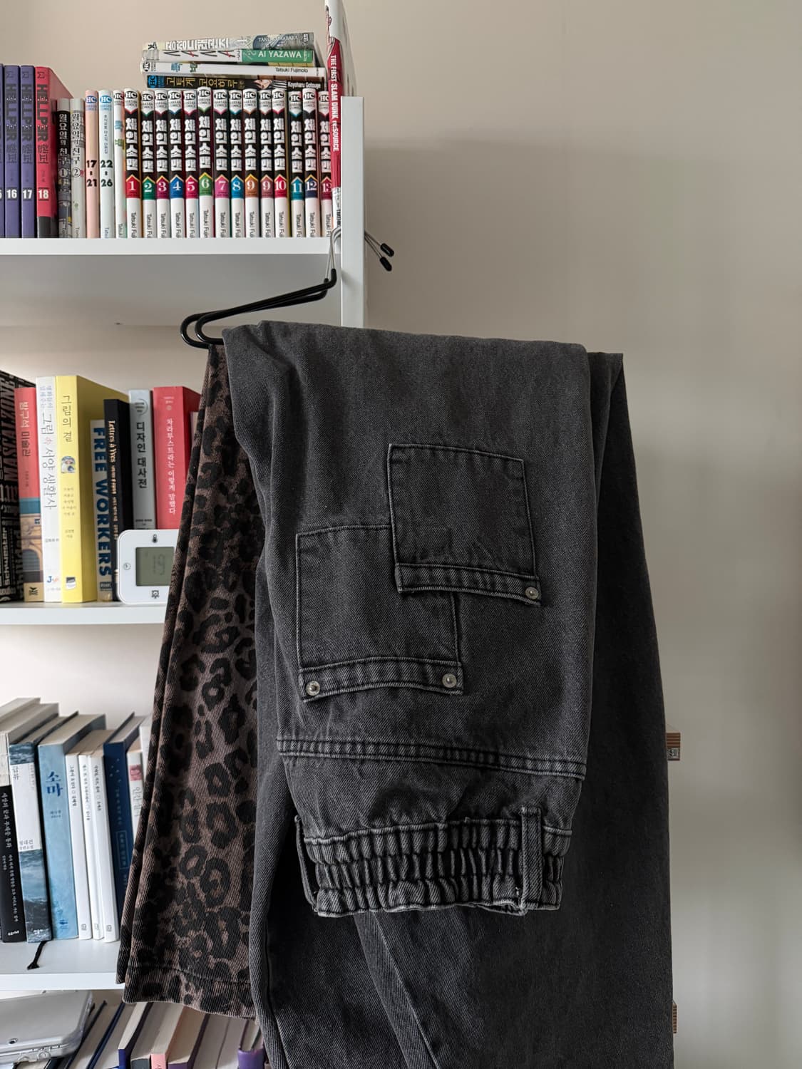 엑스톤즈 빅 와이드 벌룬 데님팬츠 xp172 블랙 S 상품이미지2